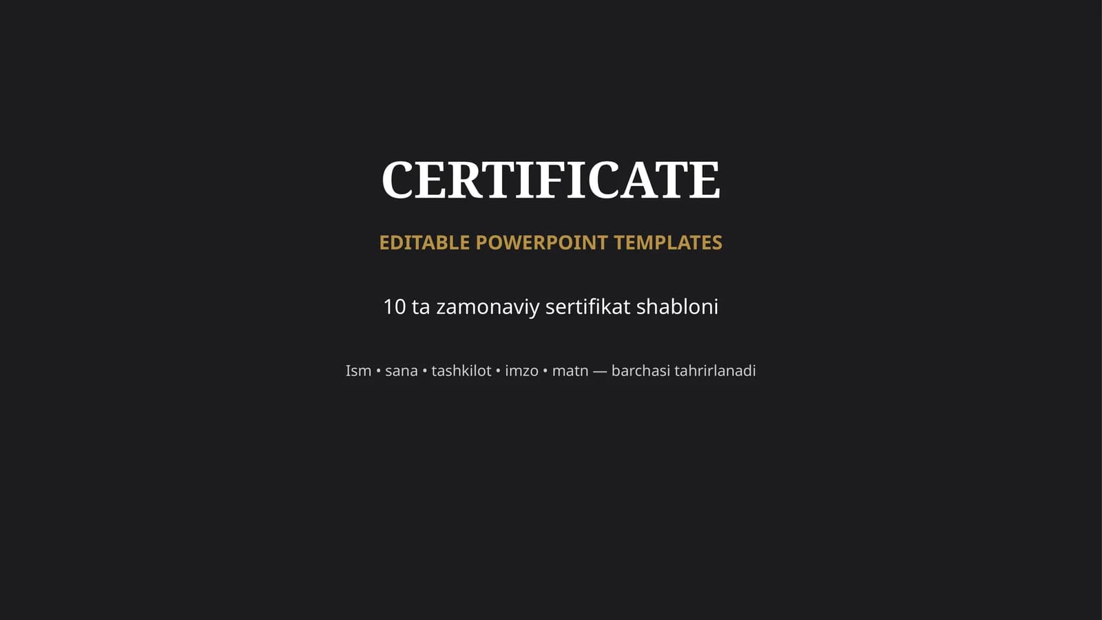 10 ta Zamonaviy Sertifikat Shablonlari — PowerPoint