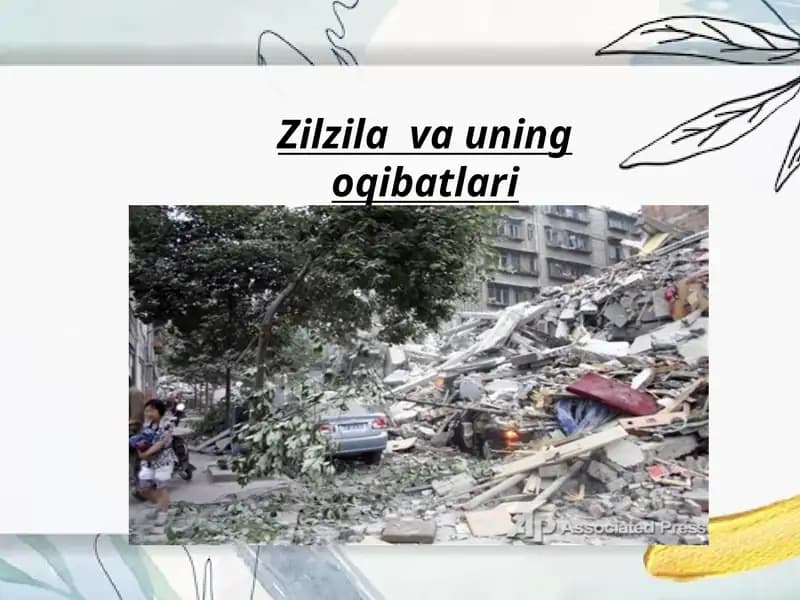 Zilzila  va uning oqibatlari