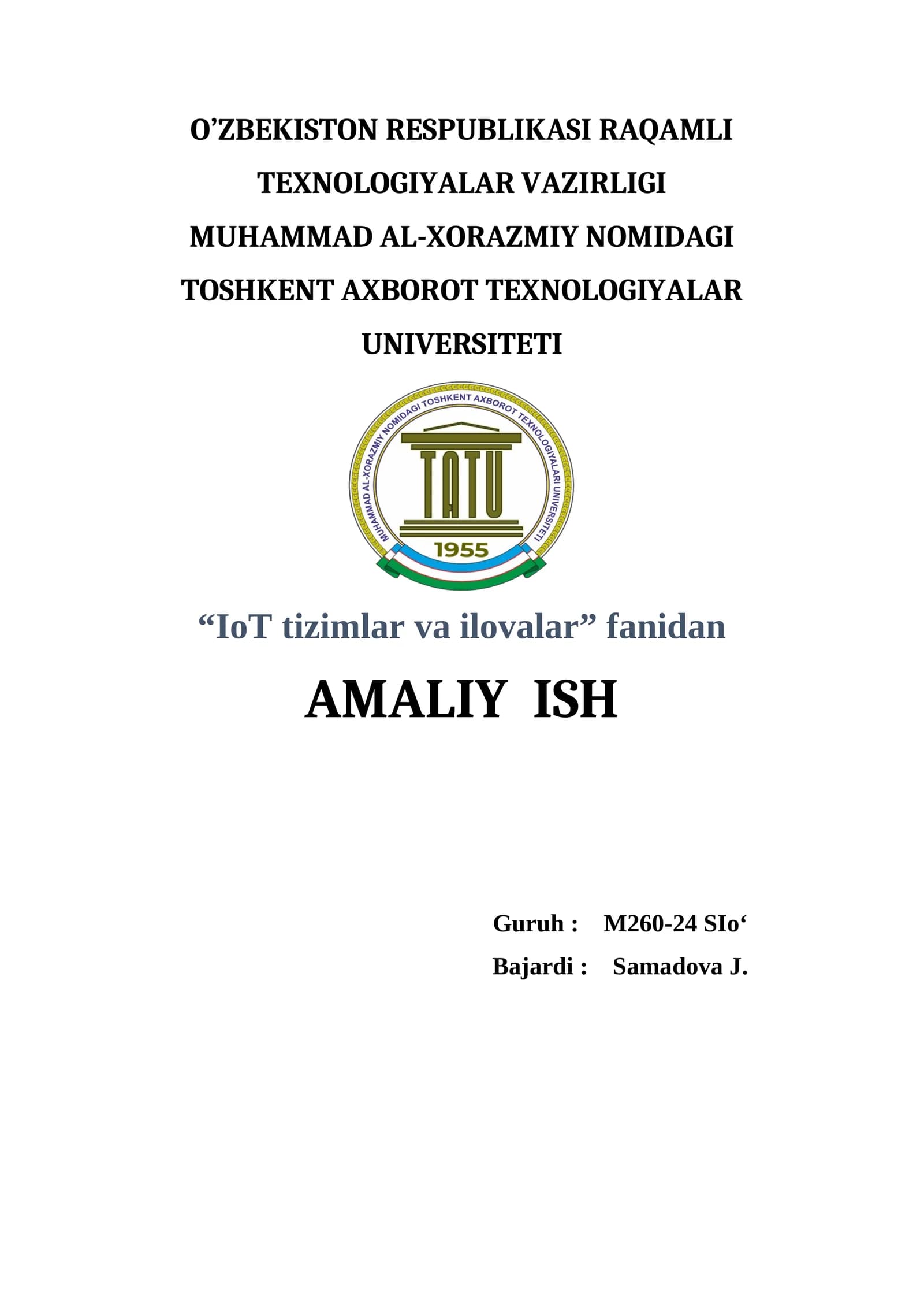 Simsiz aloqa tarmoqlari orqali ma’lumotlarni uzatish va boshqarish