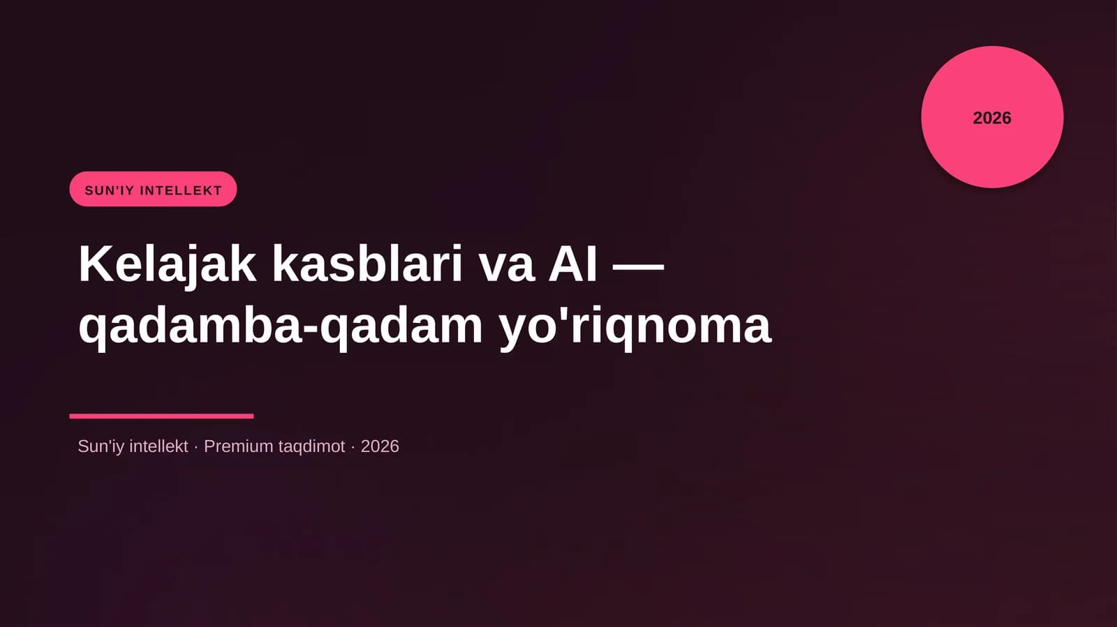 Kelajak kasblari va AI — qadamba-qadam yo'riqnoma