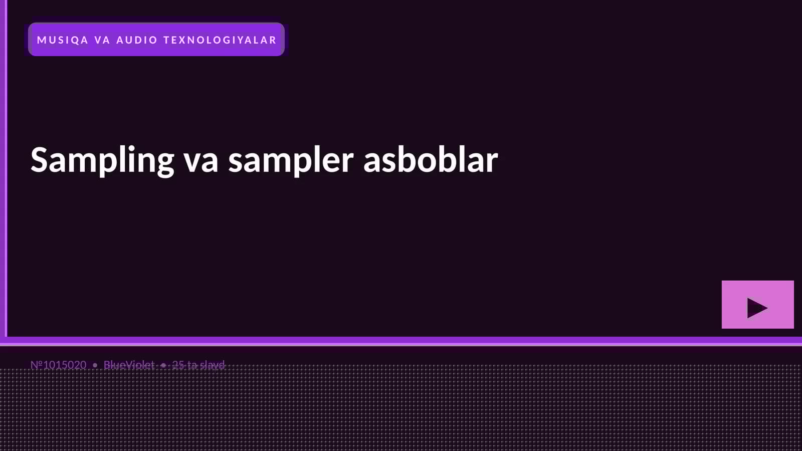 Sampling va sampler asboblar