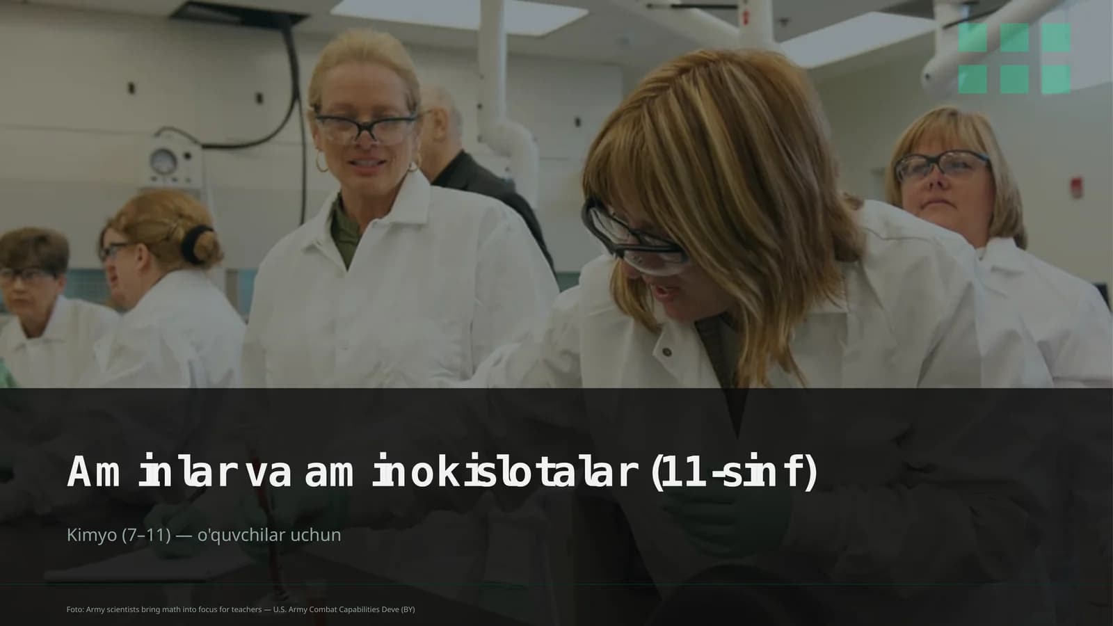 Aminlar va aminokislotalar (11-sinf)