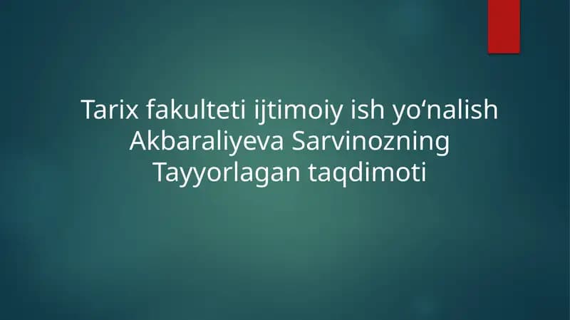 Tarix fakulteti ijtimoiyishyoʻnalish