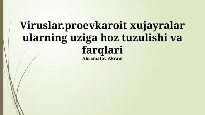 Viruslar va Prokaryotik Hujayralar O'rganish Usullari