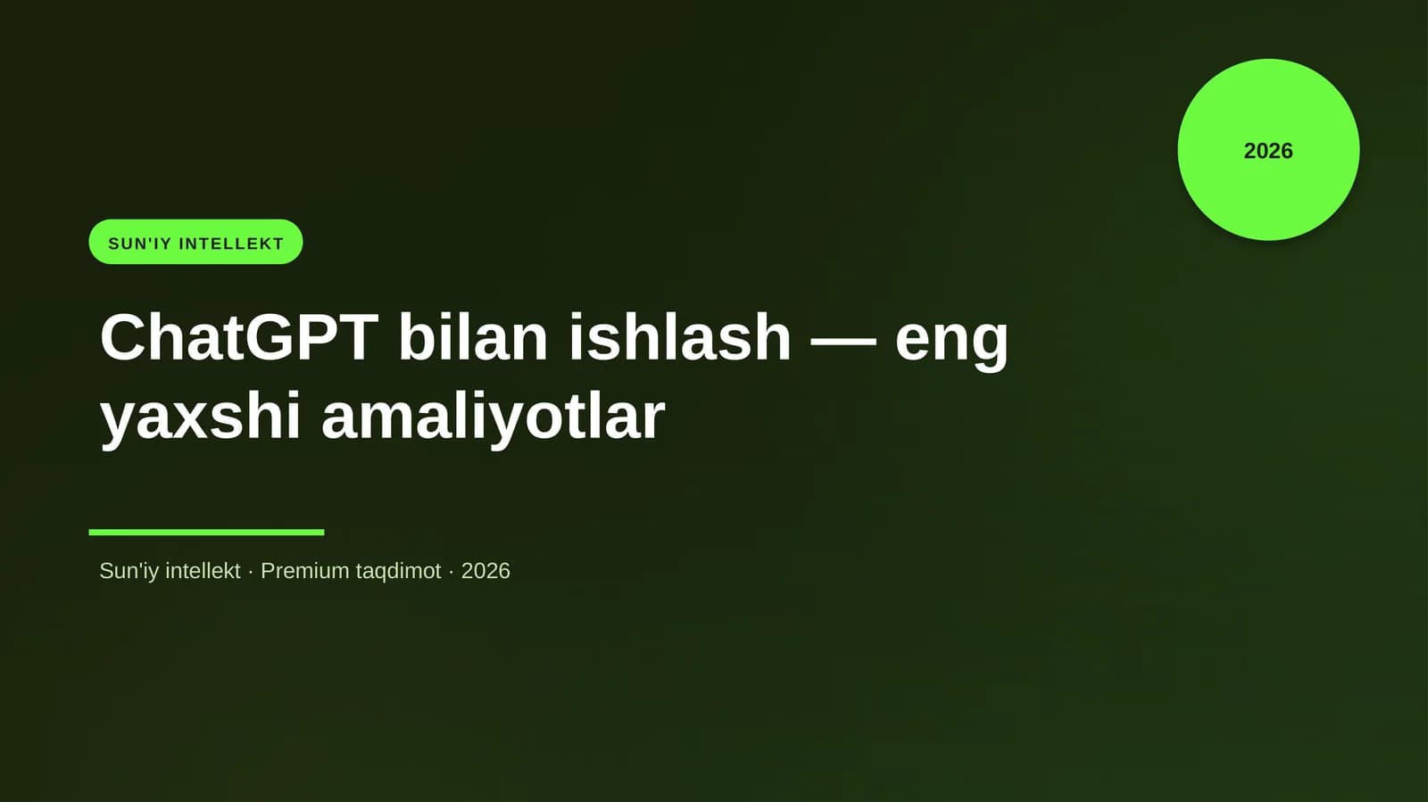 ChatGPT bilan ishlash — eng yaxshi amaliyotlar