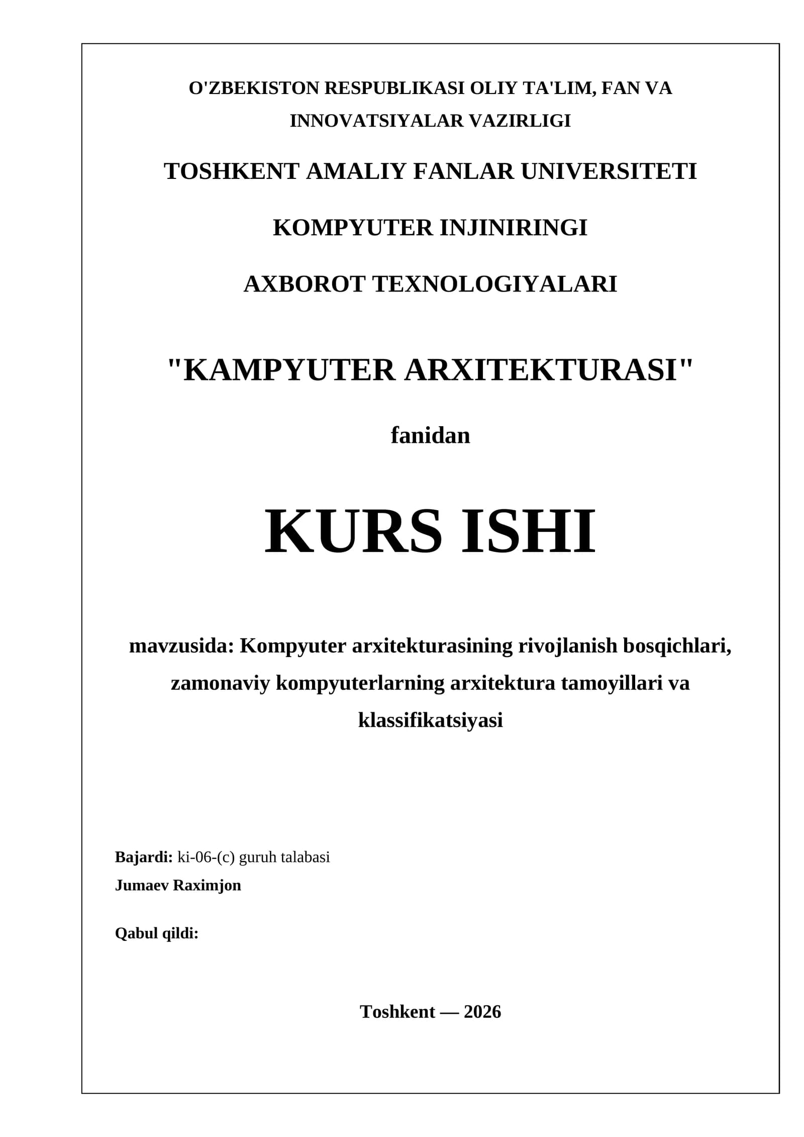 Kompyuter arxitekturasi