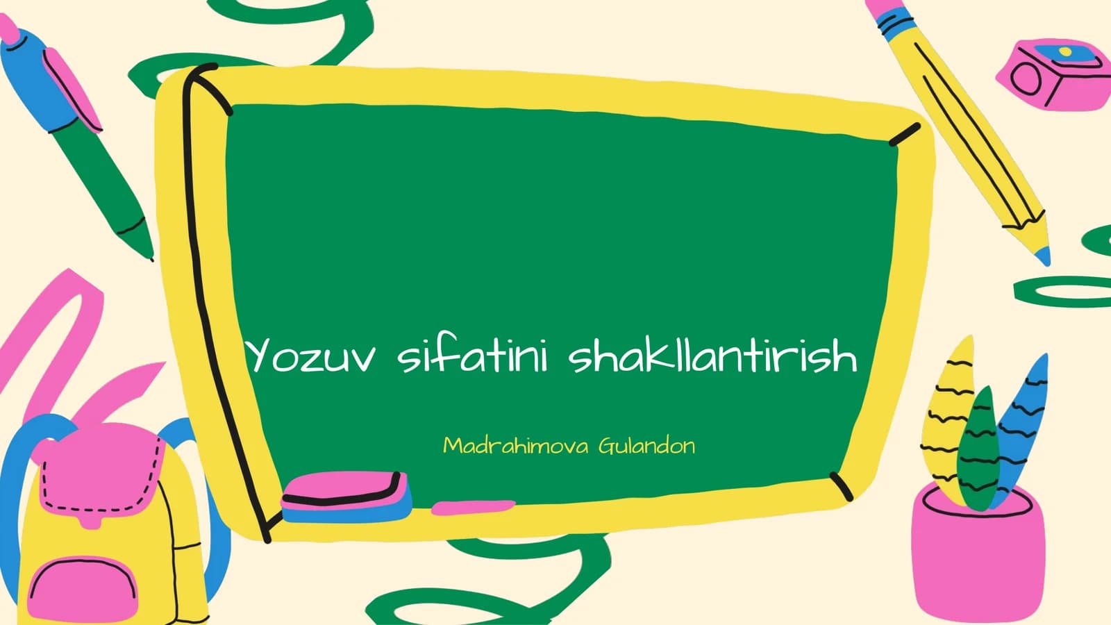 Yozuv sifatini shakllantirish