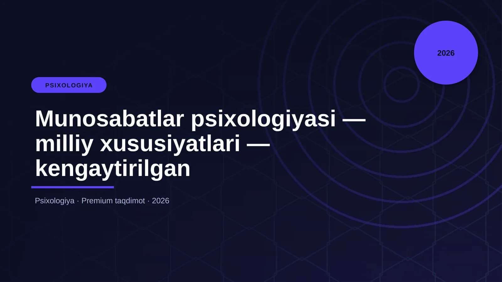 Munosabatlar psixologiyasi — milliy xususiyatlari — kengaytirilgan