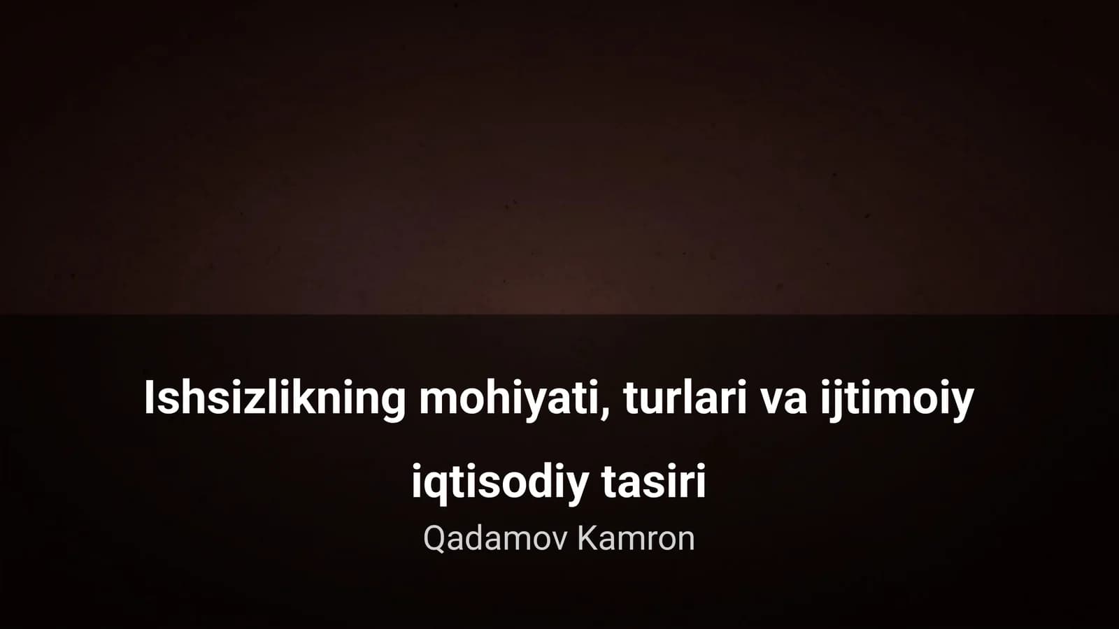 Ishsizlikning mohiyati, turlari va ijtimoiy iqtisodiy tasiri