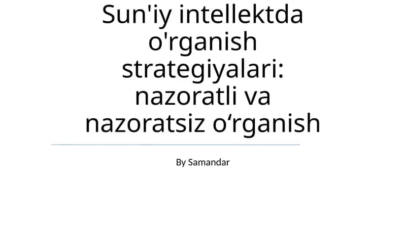 Sun'iy intellektda o'rganish strategiyalari