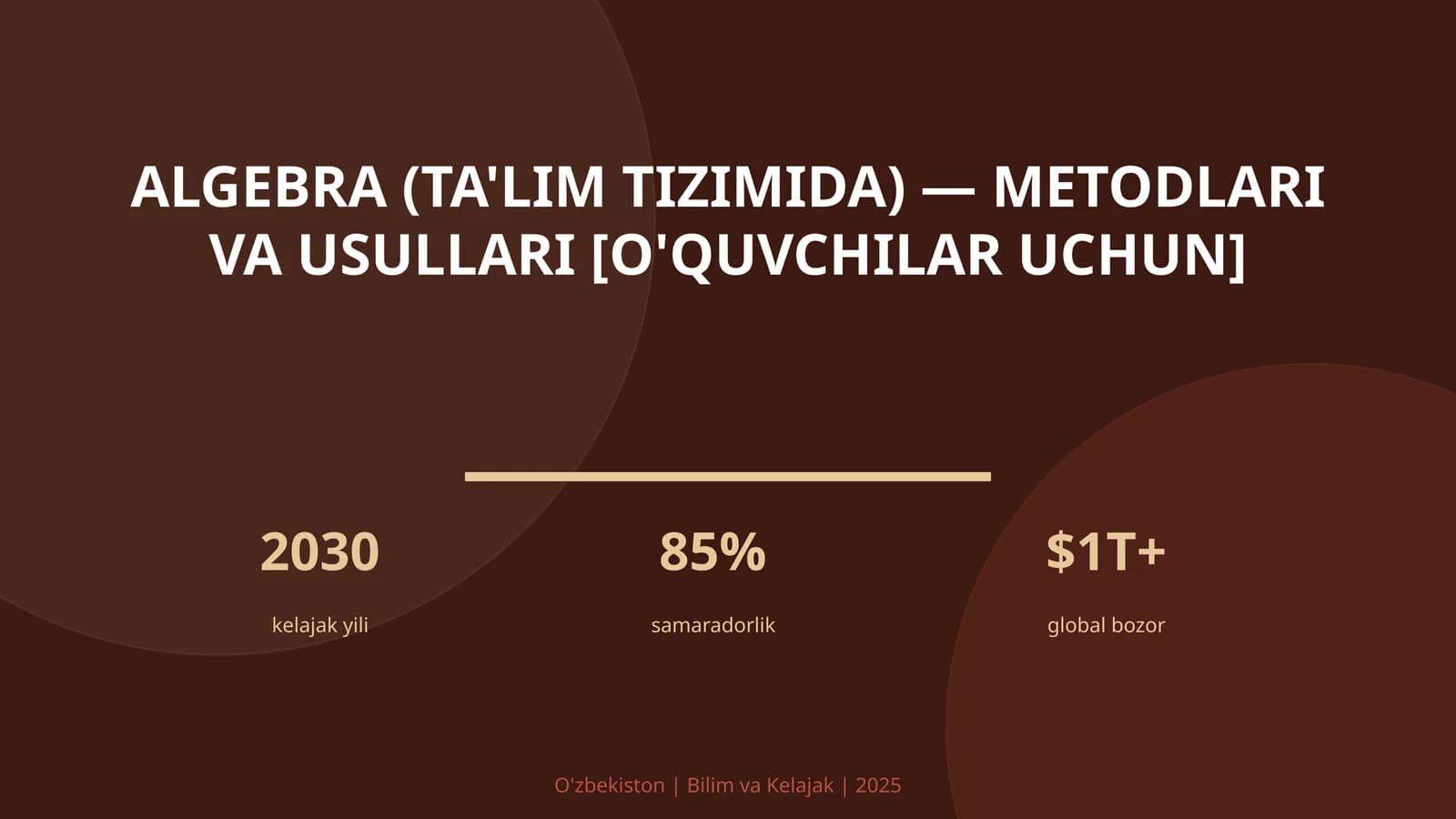Algebra (ta'lim tizimida) — metodlari va usullari [o'quvchilar uchun]