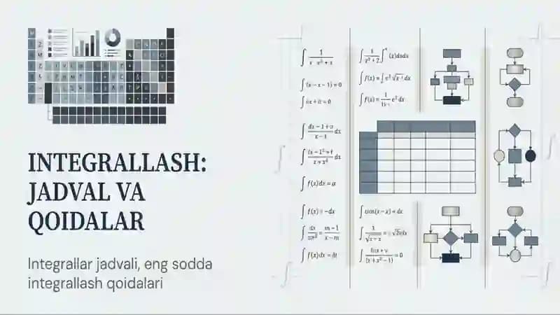Integrallar jadvali, eng sodda integrallash qoidalari
