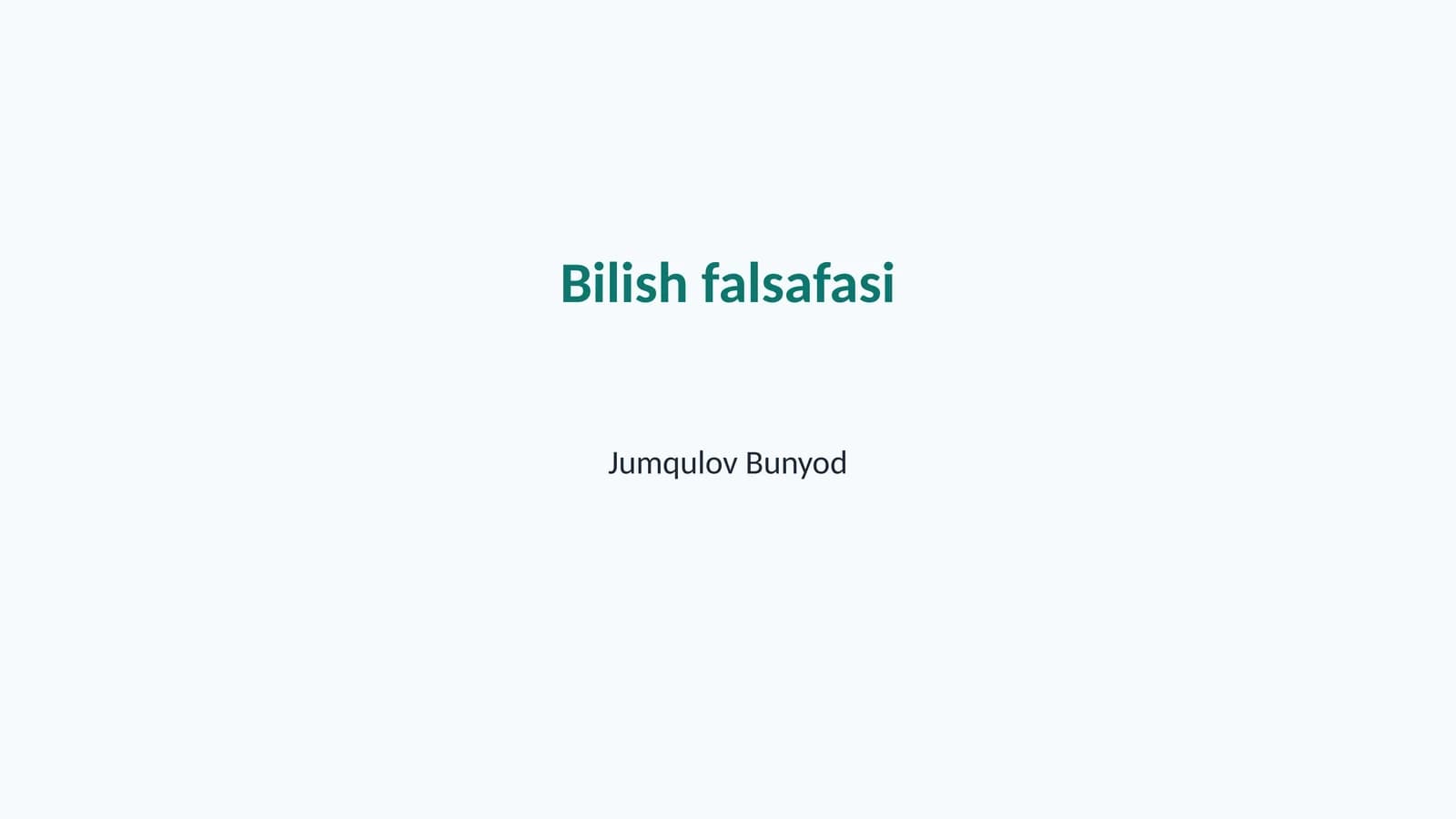 Bilish falsafasi
