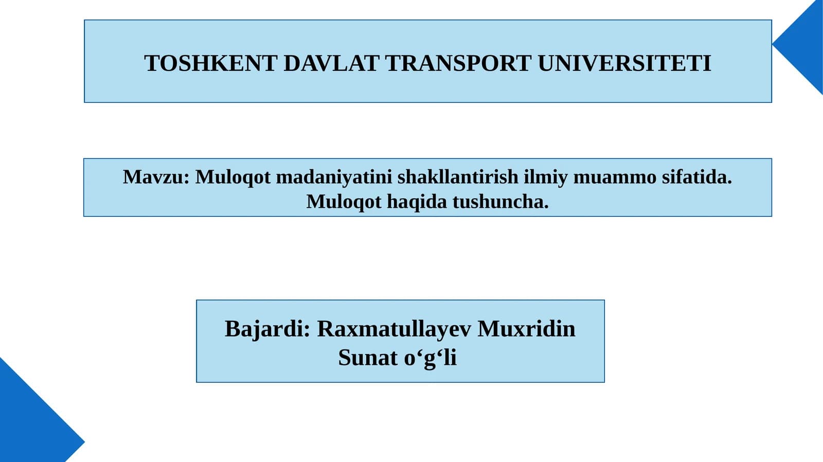 Muloqot madaniyatini shakllantirish ilmiy muammo sifatida