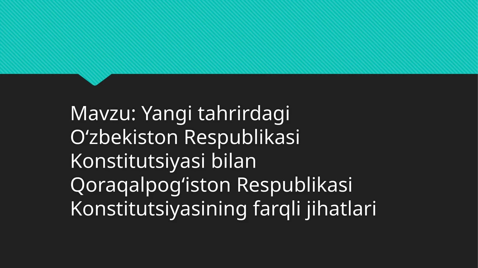 Yangi tahrirdagi Oʻzbekiston Respublikasi Konstitutsiyasi bilan Qoraqalpogʻiston Respublikasi Konstitutsiyasining farqli jihatlari