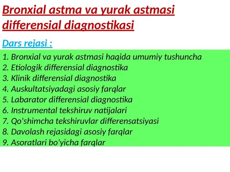 Bronxial astma diagnostikasi