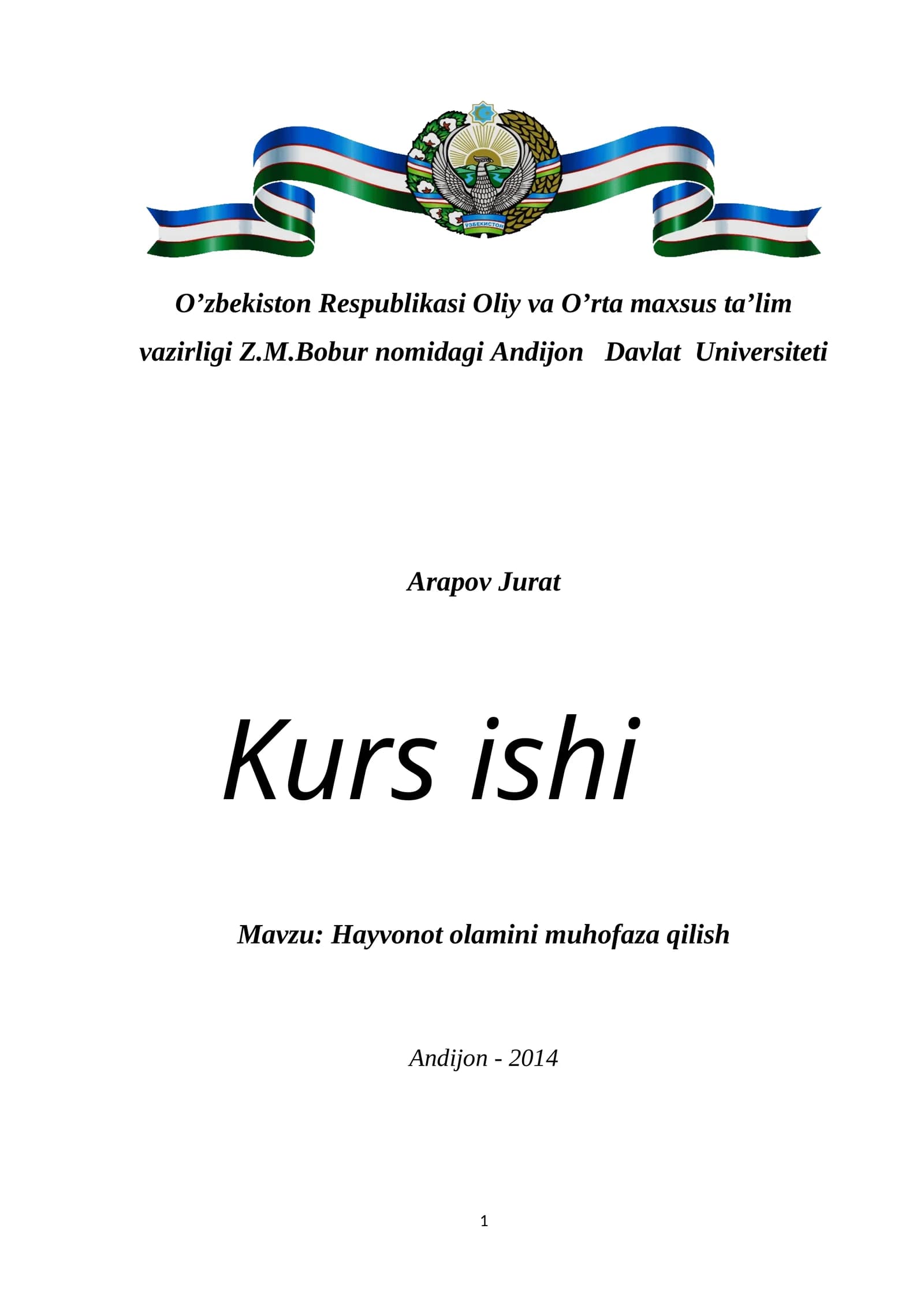 Arapov Jurat Kurs ishi