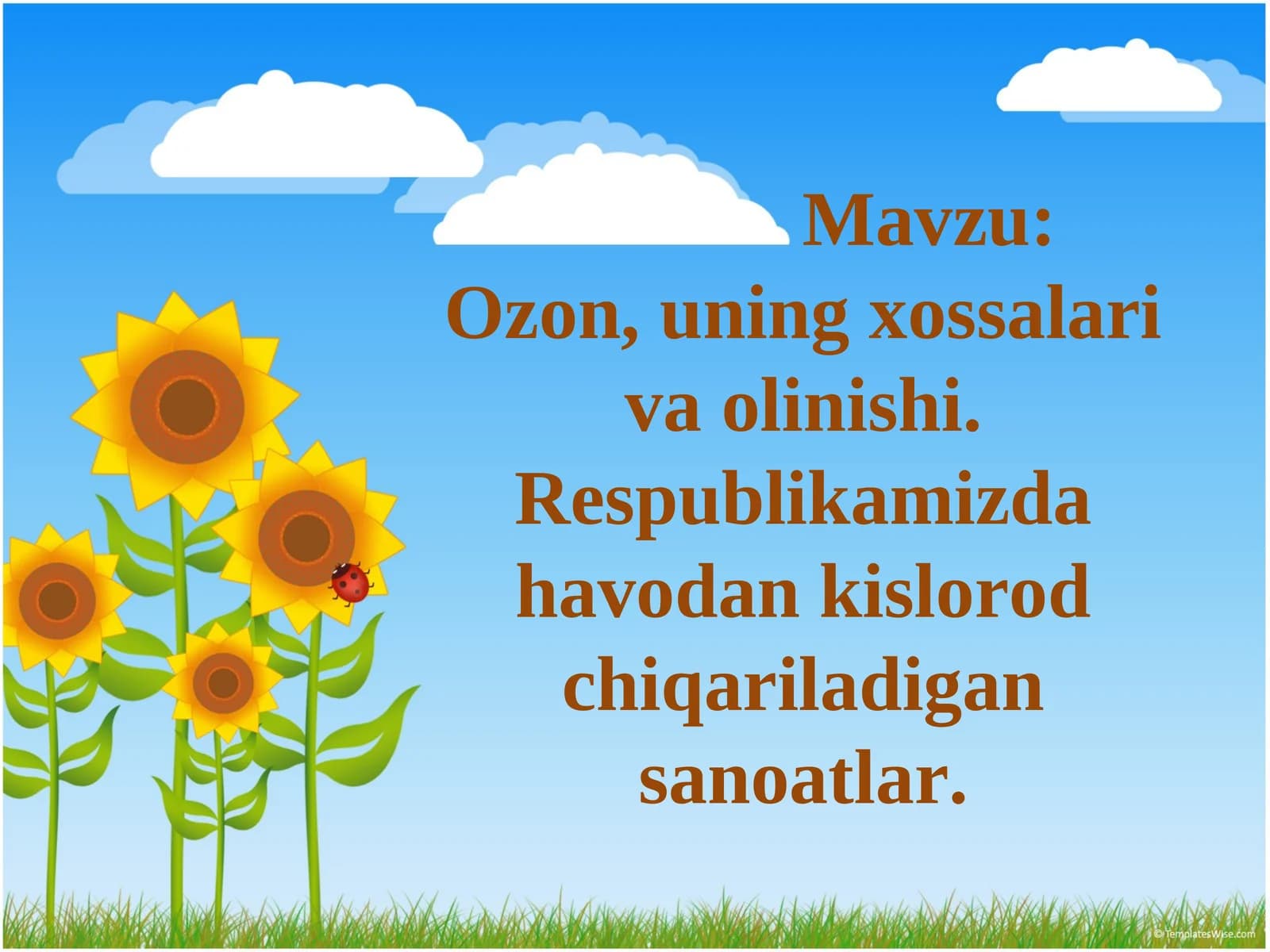 Ozon, uning xossalari va olinishi. Respublikamizda havodan kislorod chiqariladigan sanoatlar.