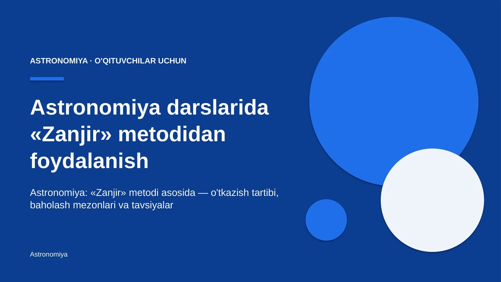 astronomiya darslarida zanjir metodidan foydalanish 7694