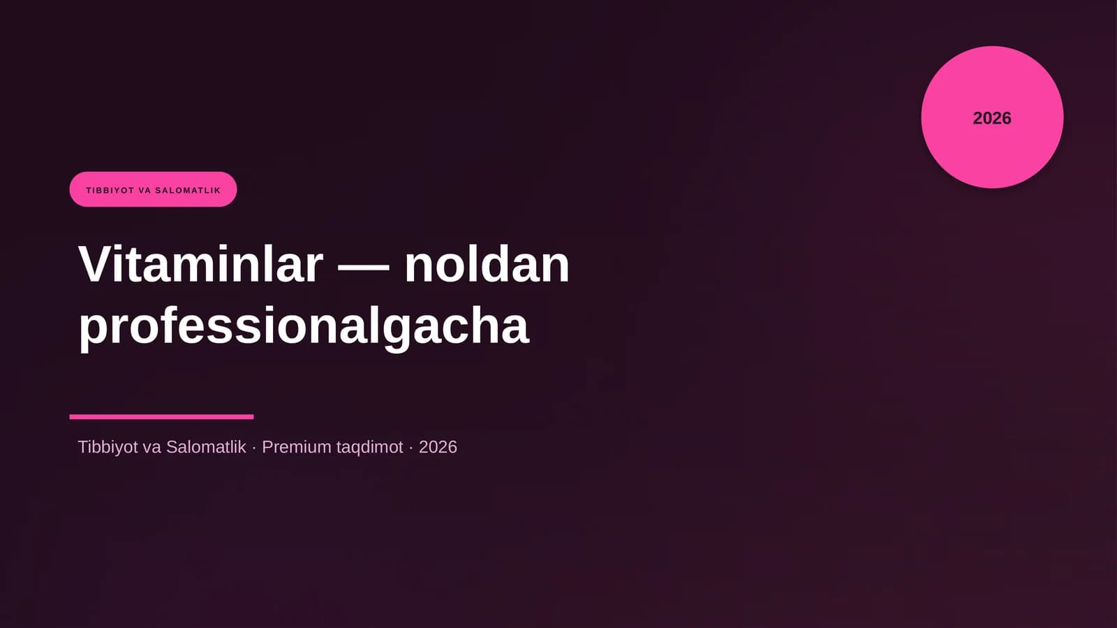 Vitaminlar - noldan professionalgacha