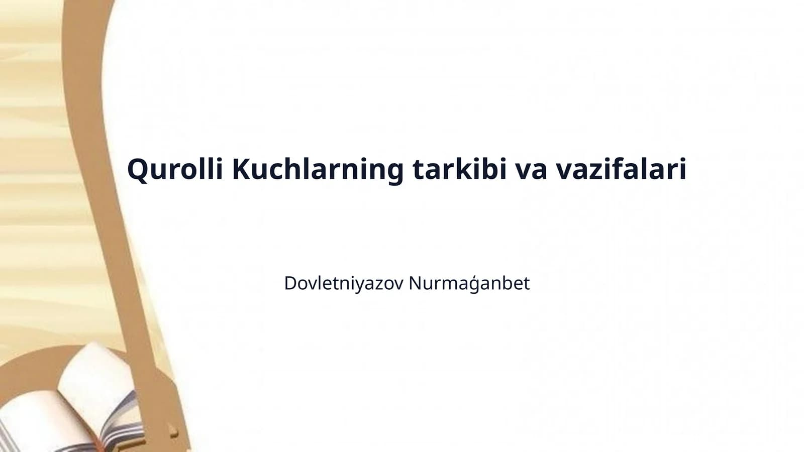 Qurolli Kuchlarning tarkibi va vazifalari