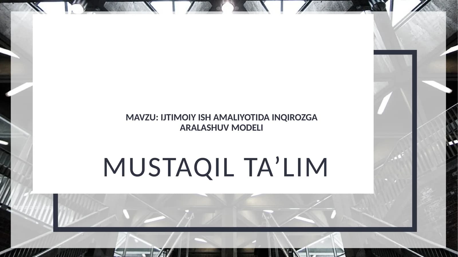 Ijtimoiy ish amaliyotida inqirozga aralashuv modeli
