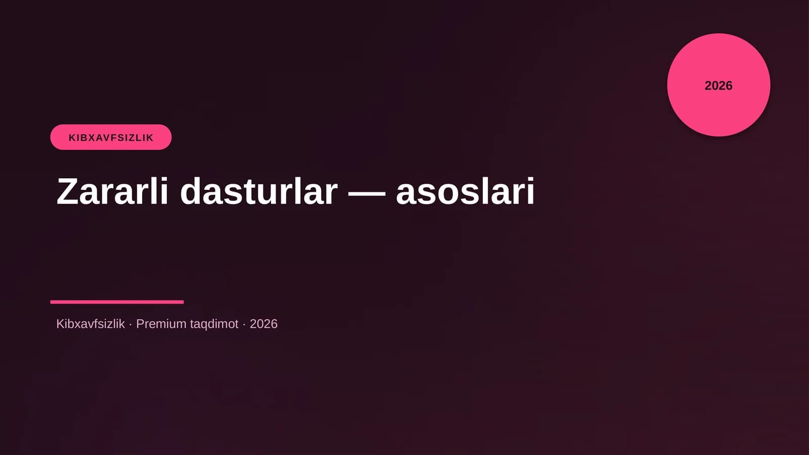 Zararli dasturlar — asoslari