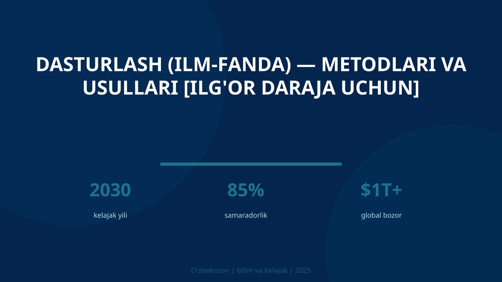 Dasturlash (Ilm-Fanda) — Metodlari va Usullari [Ilg'or Daraja Uchun]