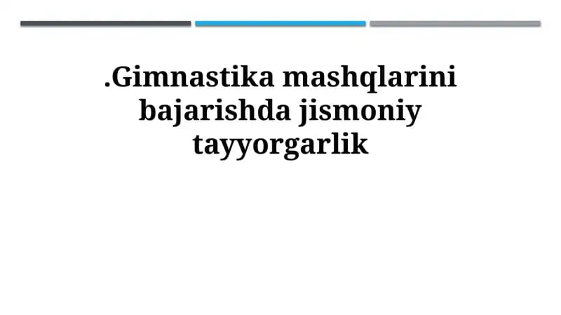 Gimnastikada jismoniy tayyorgarlik
