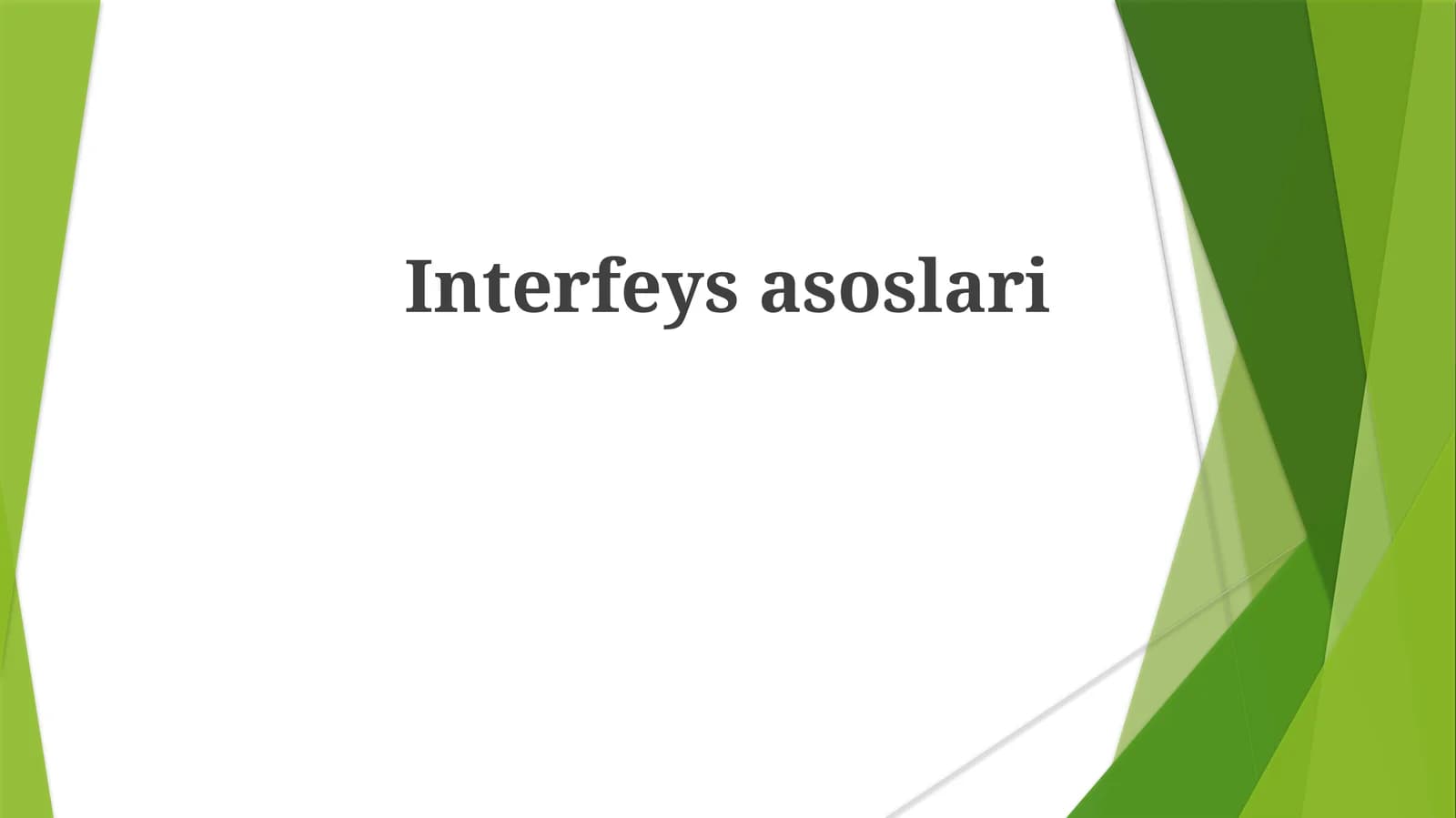 Interfeys asoslari