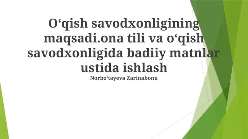 Adabiy matnlarni tahlil qilish usullari