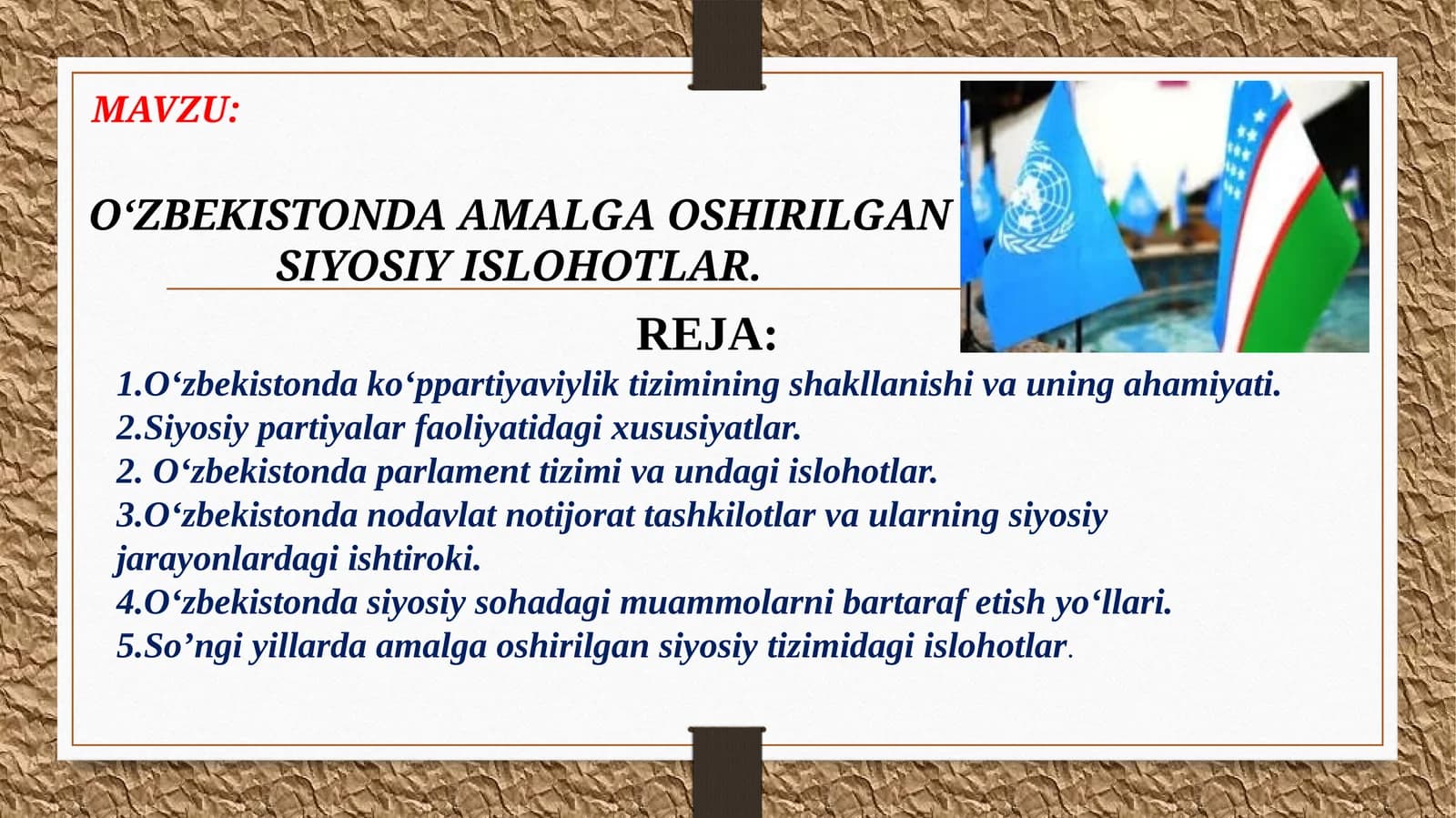 Siyosiypartiyalar faoliyatidagi xususiyatlar