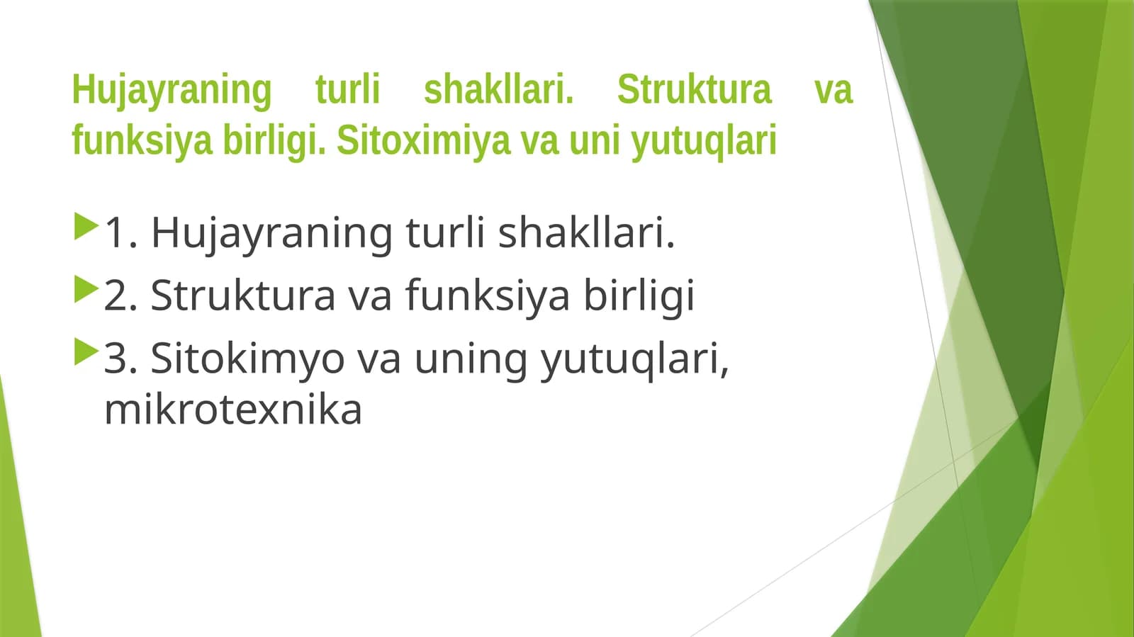 Hujayraning turli shakllari