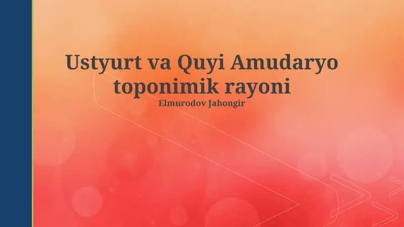 Ustyurt va Quyi Amudaryo toponimik rayoni