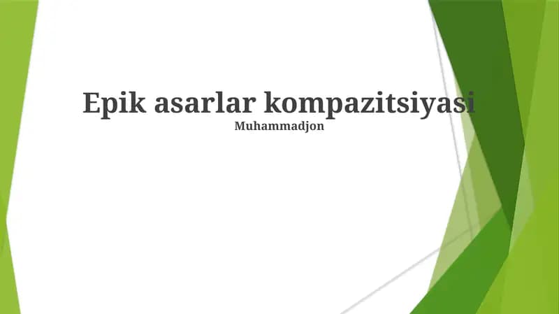 Epik asarlar kompazitsiyasi