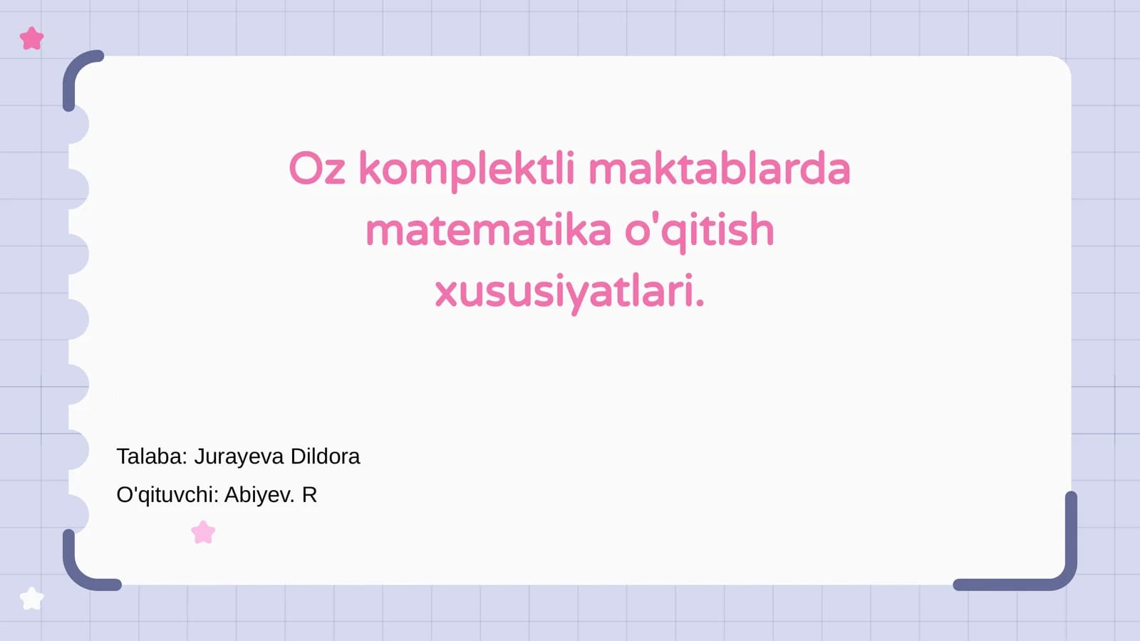 Matematika o'qitish xususiyatlari