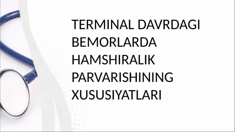 Terminal davrdegi bemorlar parvarishi