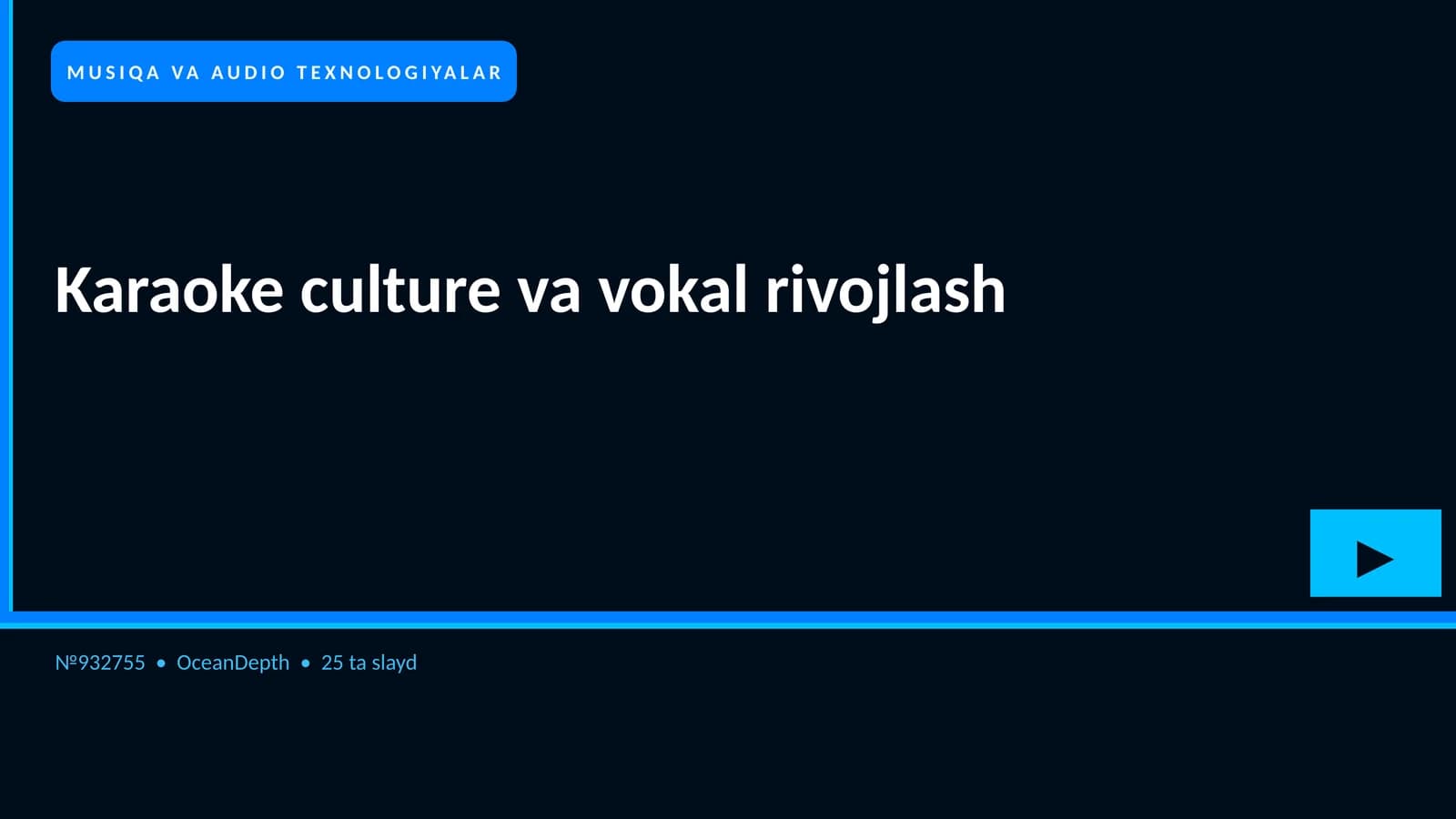 MUSIQA VA AUDIO TEXNOLOGIYALAR