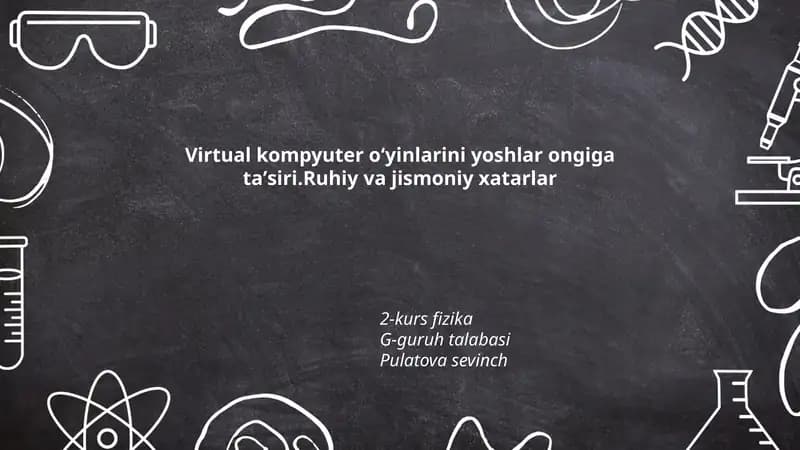 Virtual kompyuter oʻyinlarining yoshlar psixikasiga agressiya taʼsiri