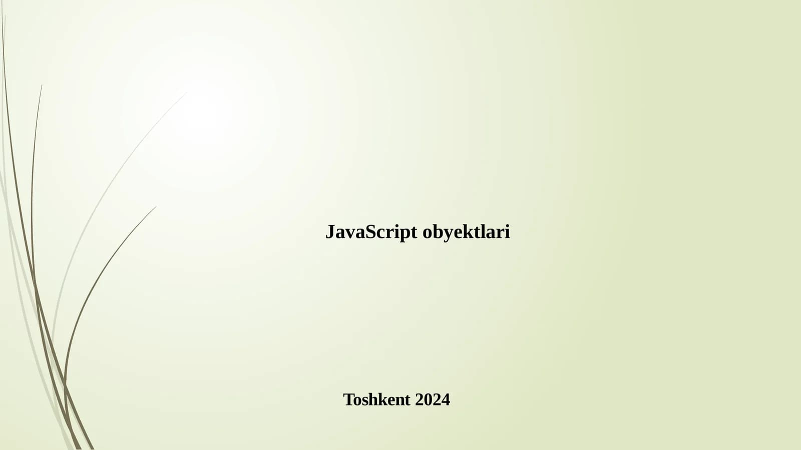 JavaScript obyektlari