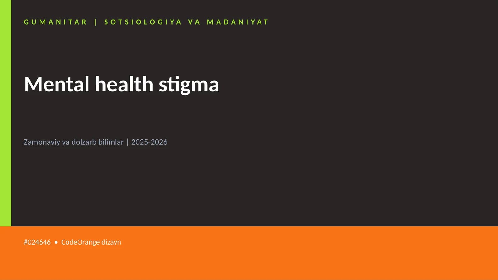 Mental health stigma