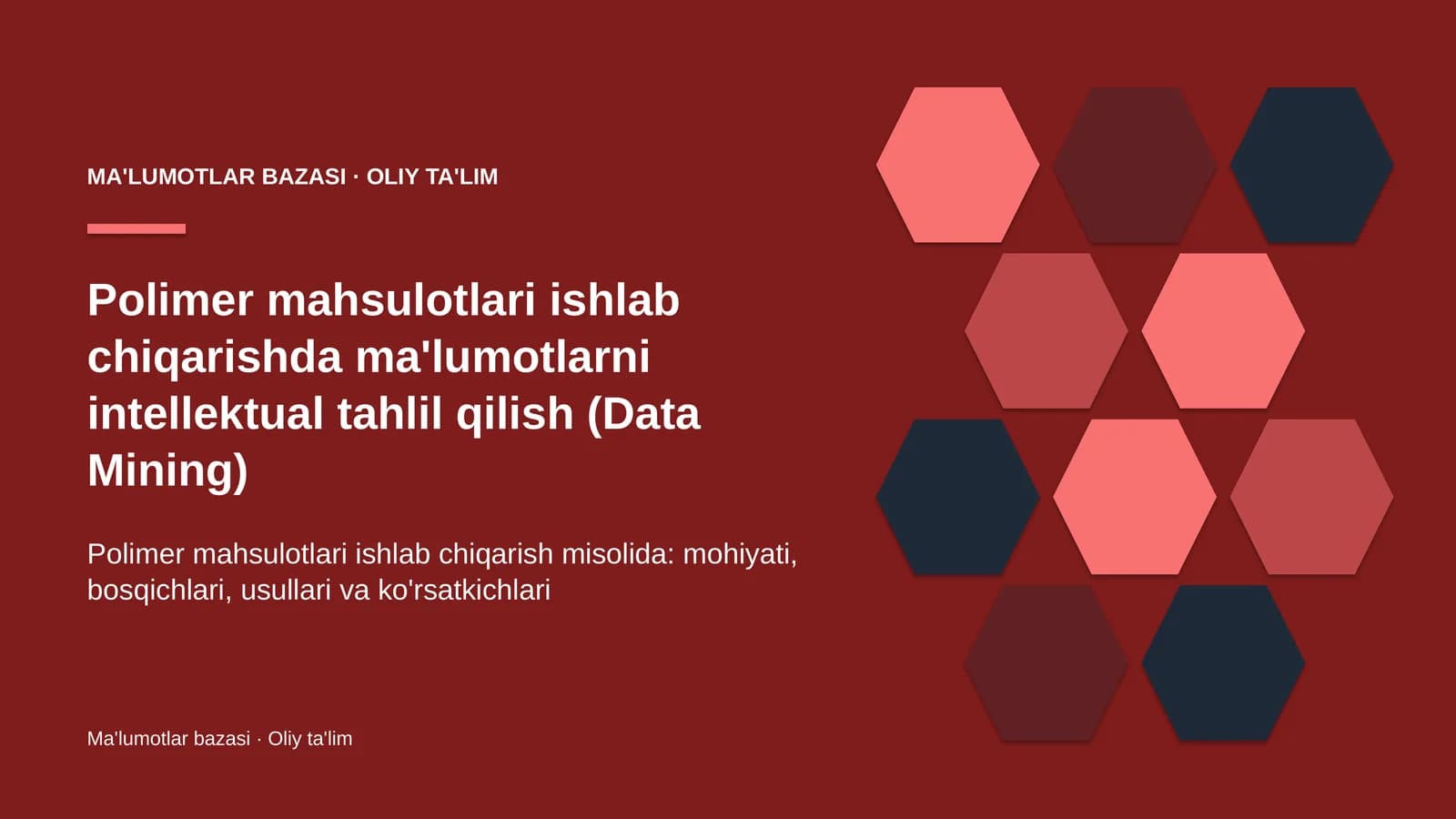 polimer mahsulotlari ishlab chiqarishda ma'lumotlarni intellektual tahlil qilish data mining 3491
