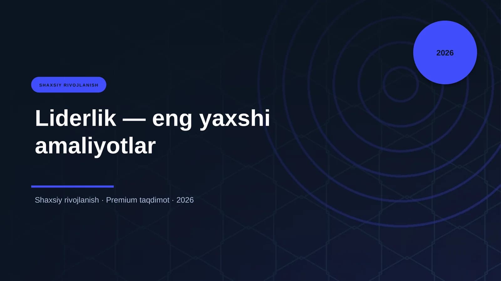 Liderlik — eng yaxshi amaliyotlar