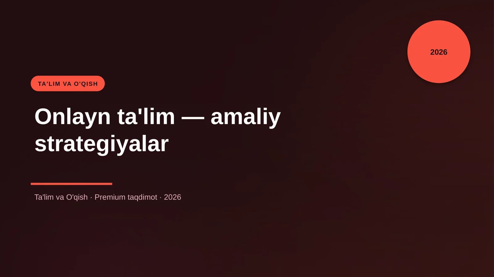 Onlayn ta'lim — amaliy strategiyalar