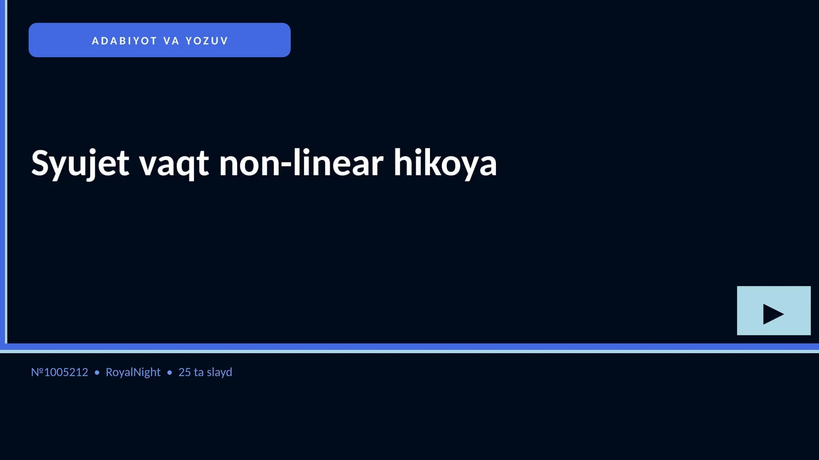 Syujet vaqt non-linear hikoya