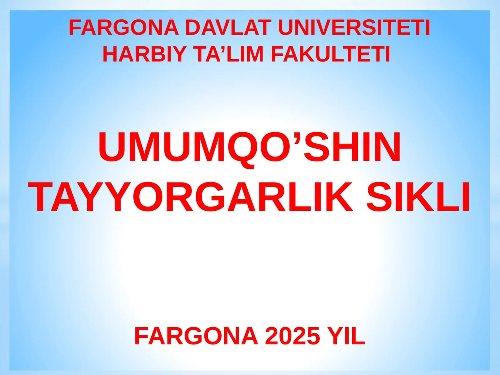 Harbiy xizmatchining umumqo‘shin jangidagi yakka tartibda harakatlari