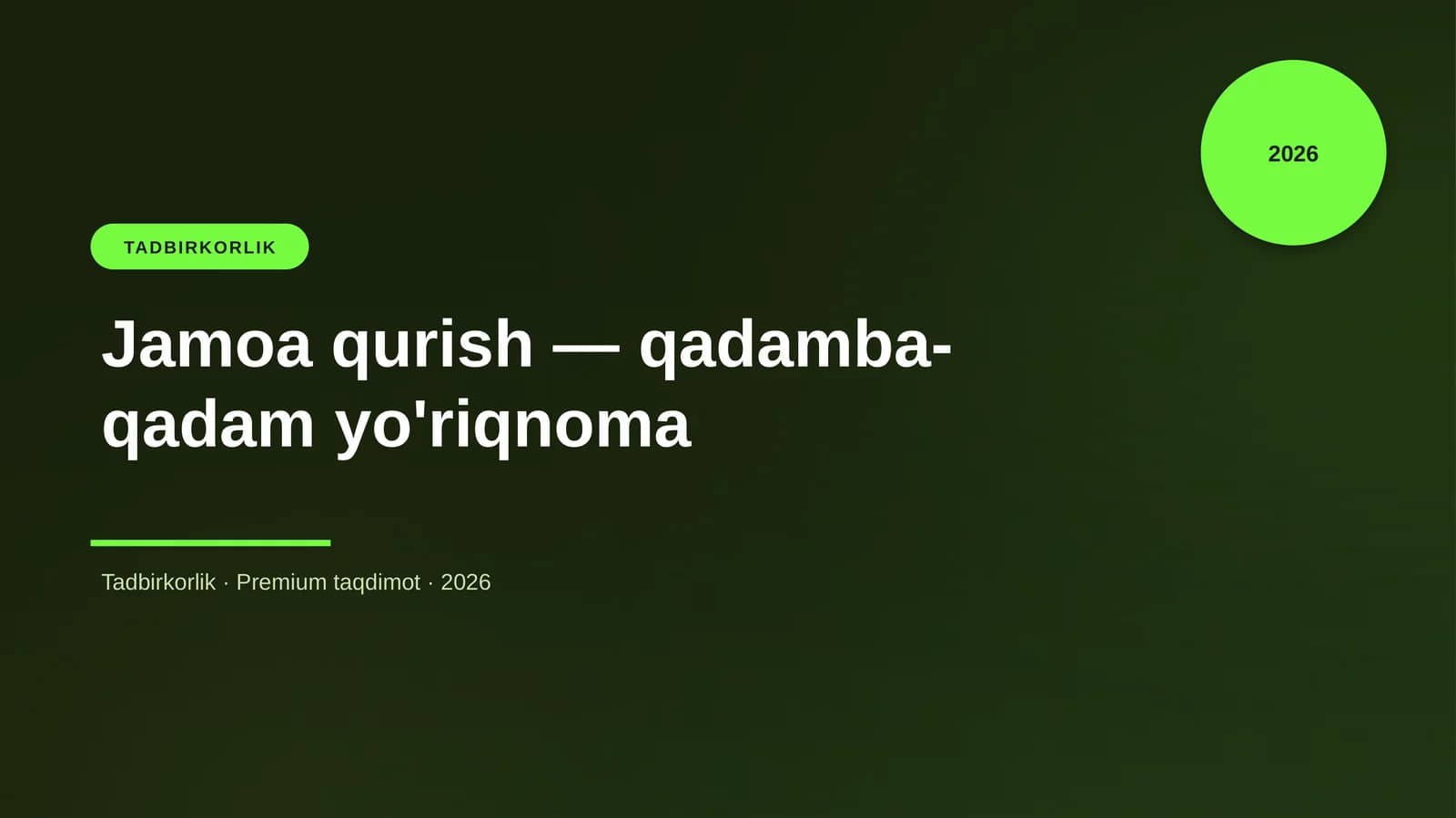 Jamoa qurish — qadamba-qadam yo'riqnoma