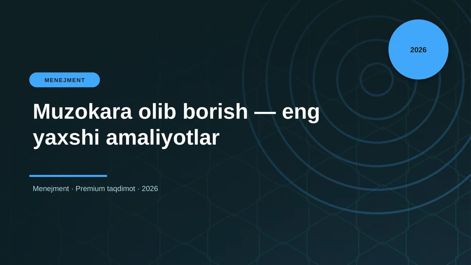 Muzokara olib borish - eng yaxshi amaliyotlar