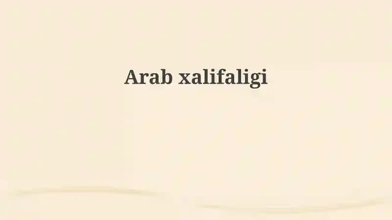 Arabxalifaligi