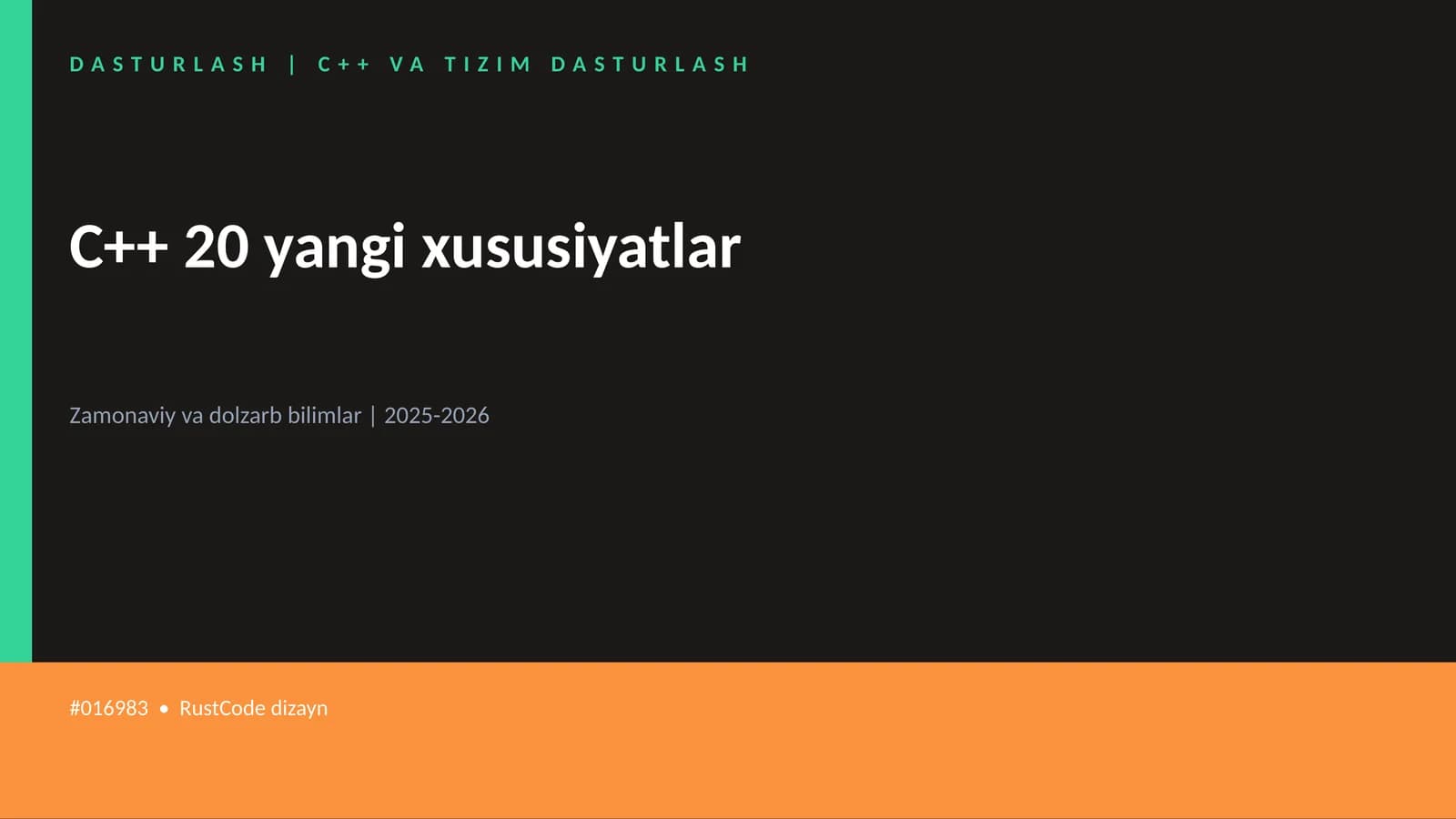 C++ 20 yangi xususiyatlar